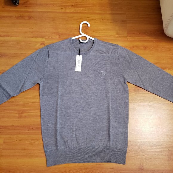 Versace Collection Other - Versace Collection Gray Logo Crewneck Wool Sweater